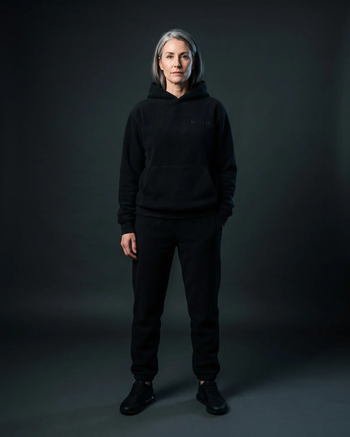 All Black Apparel The Hoodie, worn