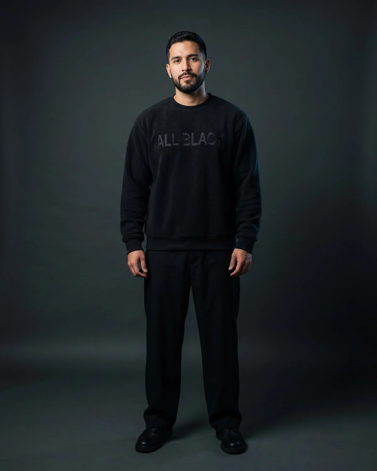 All Black Apparel The Crewneck, worn
